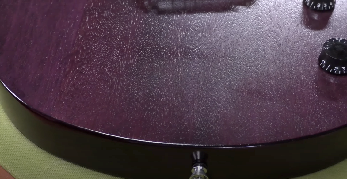 Visible finish marks where the finish has shrunk back into the pores