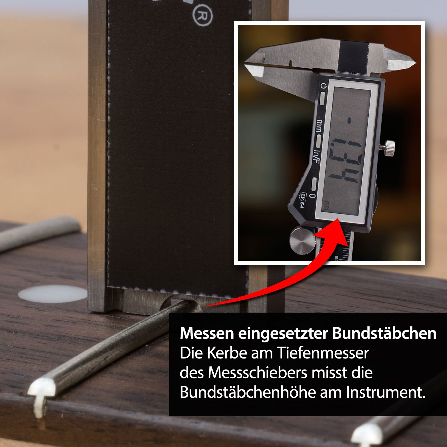 Digitaler Messschieber für Gitarrenbauer