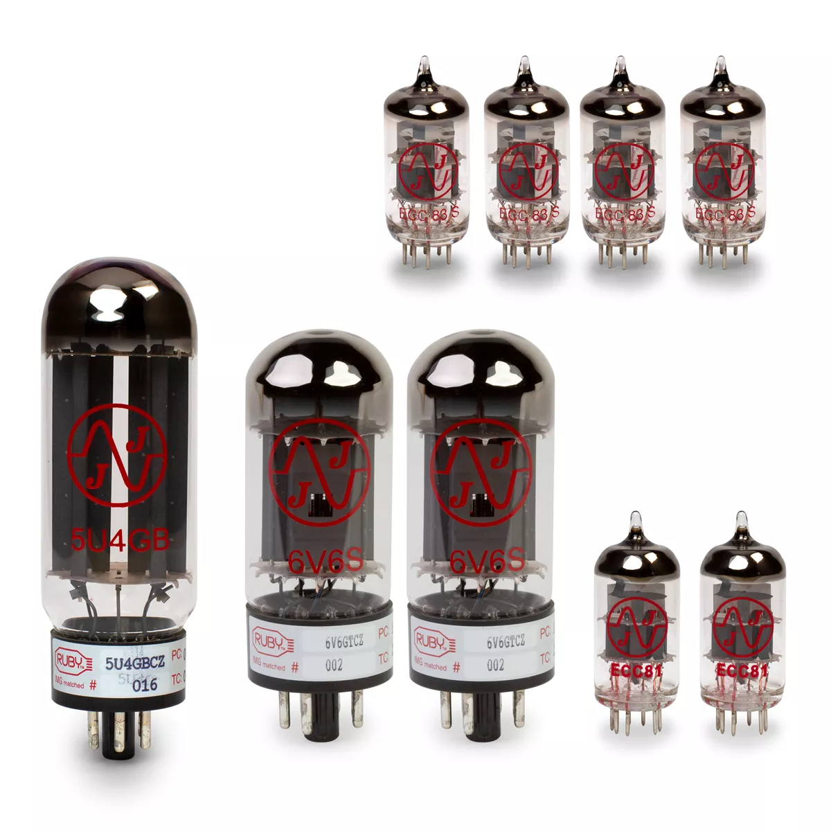 Fender Deluxe Reverb (Silver Platte) Röhrenset mit Matched Power Tubes Fender Deluxe Reverb (Silver Platte) Röhrenset mit Matched Power Tubes