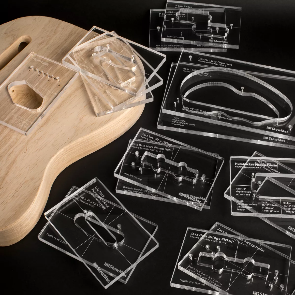 Routing-Vorlagen für Aufnahme- und Kontrollkavitäten vollständiger Satz Routing-Vorlagen für Aufnahme- und Kontrollkavitäten vollständiger Satz