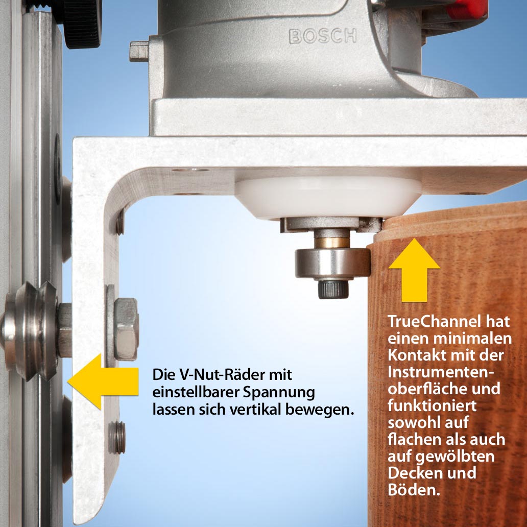TrueChannel Binding Router Jig mit Guitar Body Cradle und Binding Bit Set
