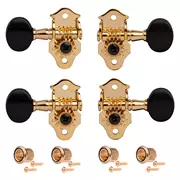 Grover Ukulele Tuning-Maschinen, Gold mit schwarzen Knöpfen, 4er-Satz
