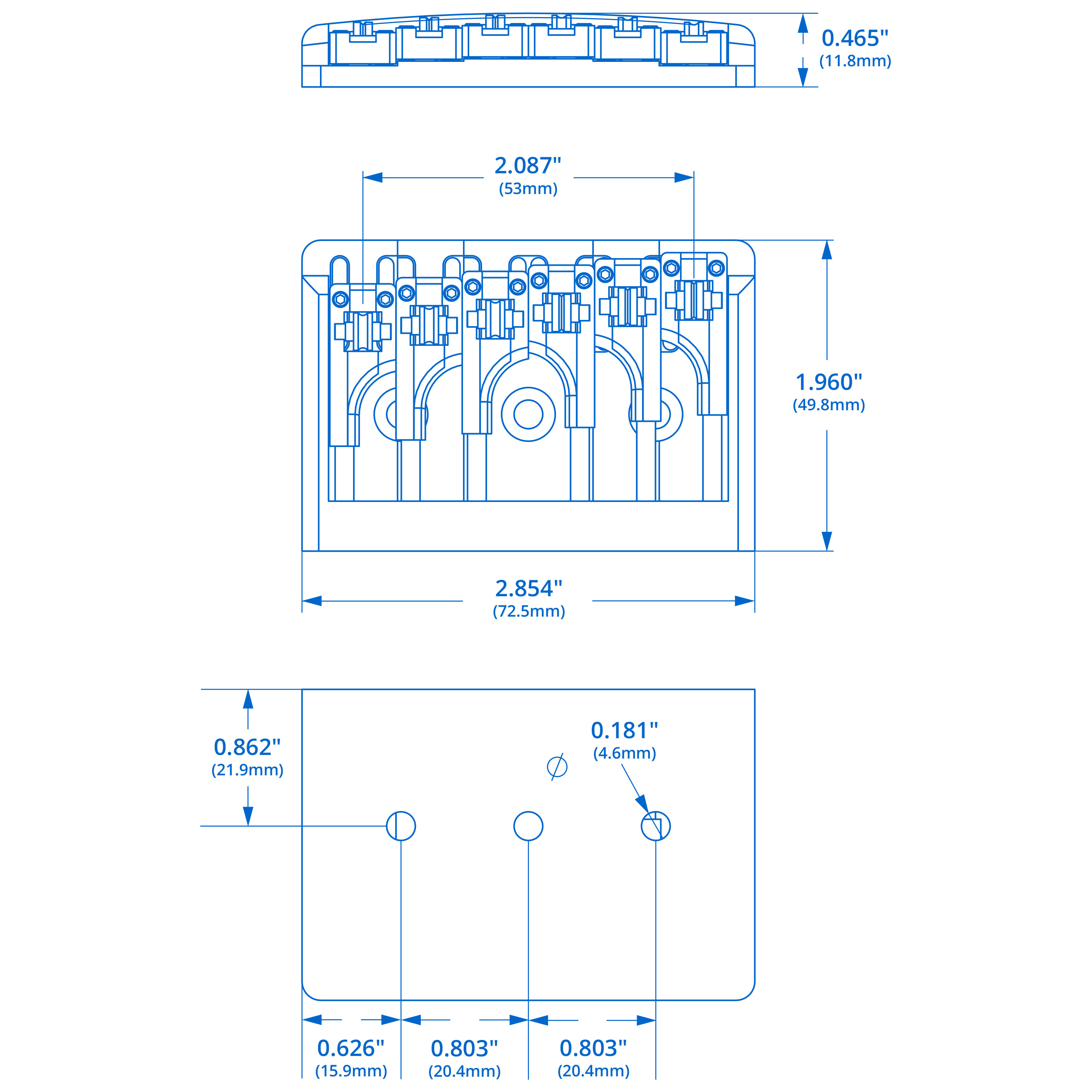 „Schaller Non-Tremolo“-Rollensteg „Schaller Non-Tremolo“-Rollensteg