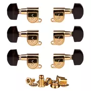 Schaller M-6 3+3 Gitarrenmaschinen, Gold, Ebenholzknöpfe