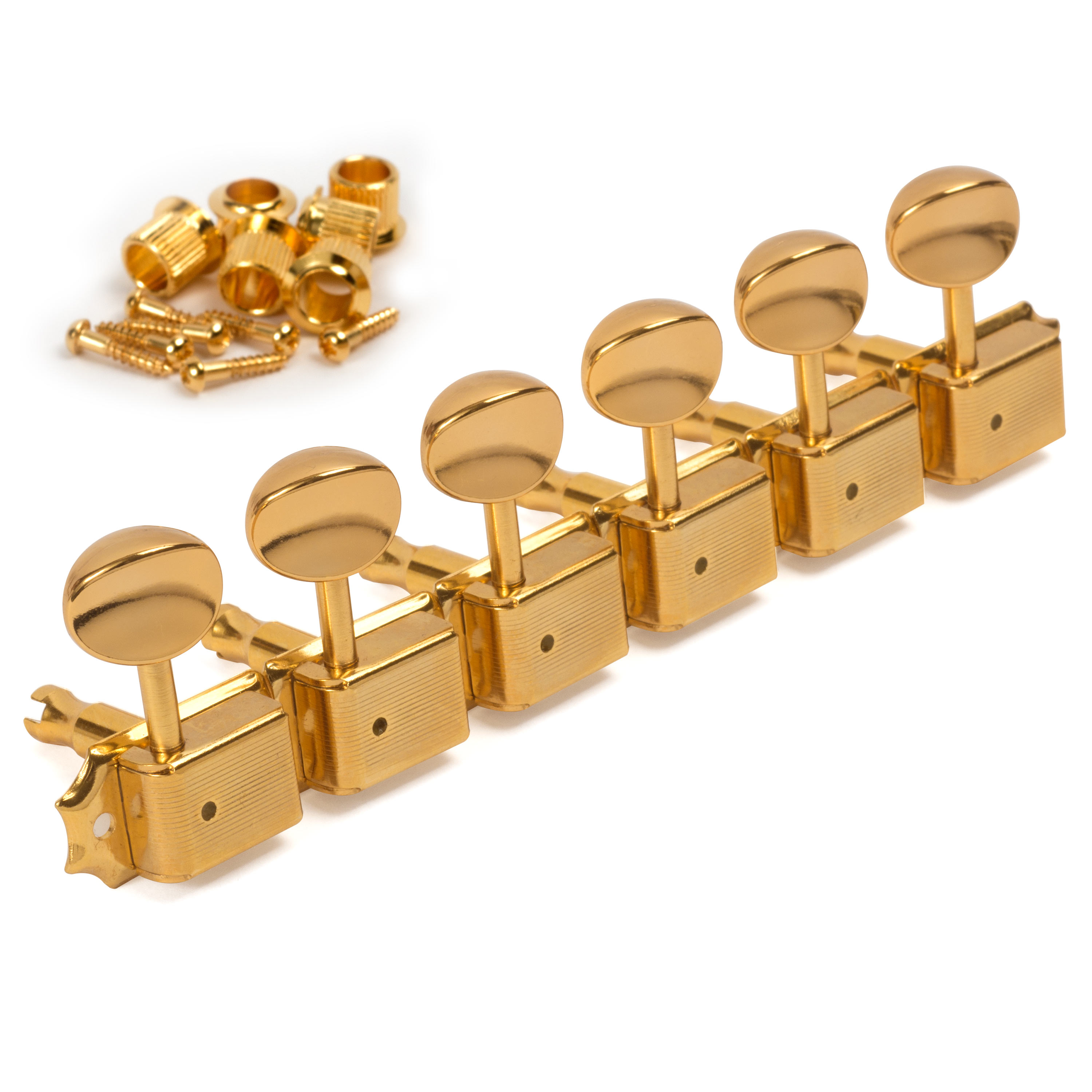 Gotoh Vintage-style Oval Knob 6-In-Line Tuners, Gold