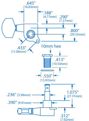 „Gotoh Large Schaller-style Knob 3+3“-Stimmmechaniken