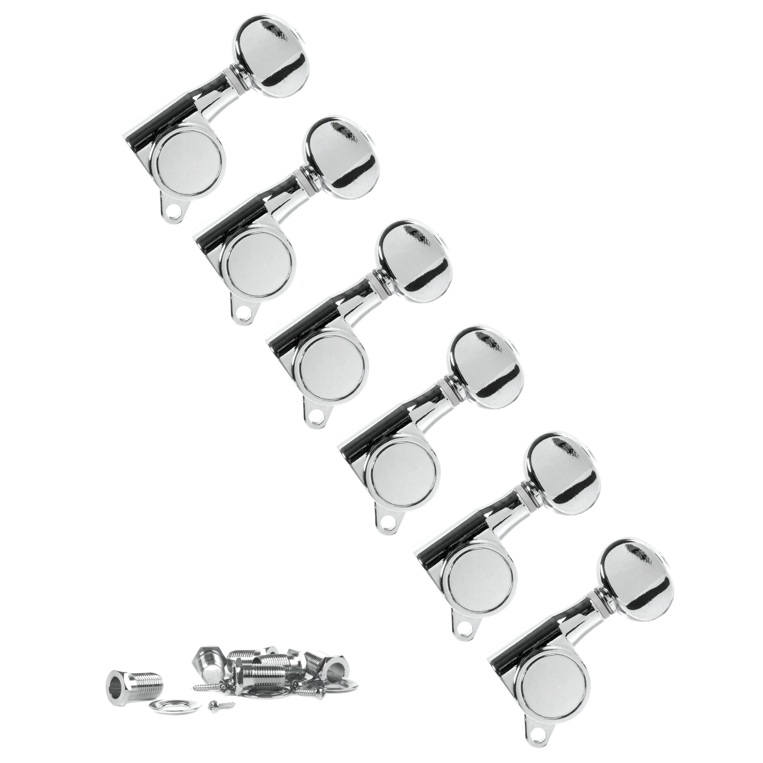 Golden Age Oval Knob 6-In-Line Tuners, Chrome