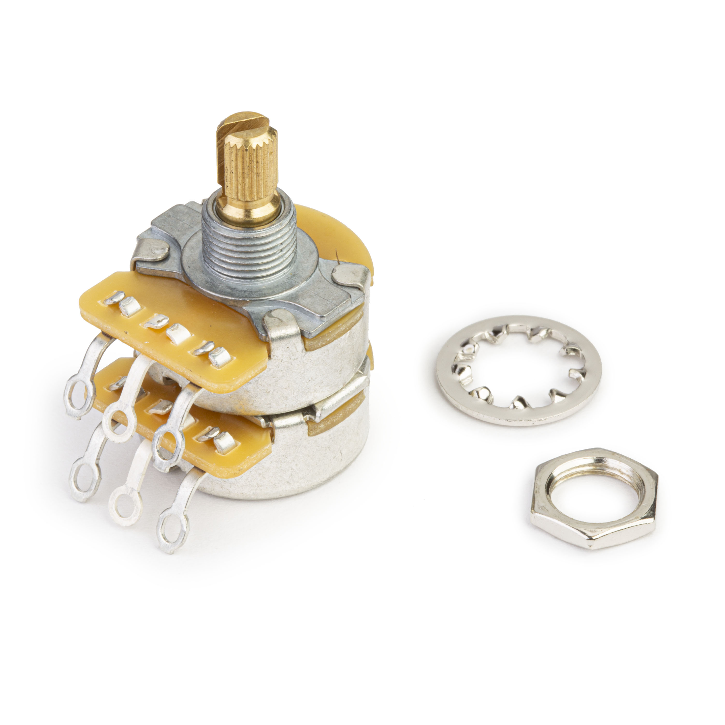 Fender Dual 500k/250k Potentiometer mit Spaltachse Fender Dual 500k/250k Potentiometer mit Spaltachse