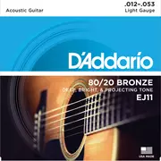 D'Addario 80/20 Bronze-WundAkustikgitarrerenSaiten, leicht (EJ11)