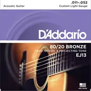 D'Addario 80/20 Bronze-Wund-AkustikgitarrerenSaiten, benutzerdefiniert (EJ13)