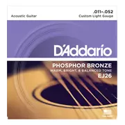 D'Addario Phosphor Bronze Wund-AkustikgitarrerenSaiten, benutzerdefiniertes Licht (EJ26)
