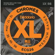D'Addario Chrome E-Gitarre Saiten mit flacher Wunde, mittel (ECG26)