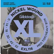 D'Addario XL E-Gitarre Saiten mit Nickelwunde, mittlere Oberseite/schwere Unterseite (EXL116)