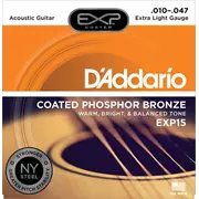 D'Addario EXP Phosphor Bronze Akustikgitarre Saiten, Extra-Light (EXP15)