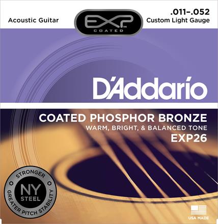 D'Addario EXP Phosphor Bronze Akustikgitarre Saiten, Sonderlicht (EXP26)
