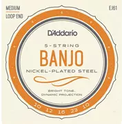 D'Addario vernickelte BanjoSaiten, mittel (EJ61)