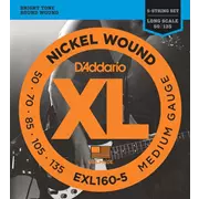 D'Addario 5-String-Saiten mit Nickel-Wunde, mittel (EXL160-5)