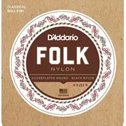 D'Addario Akustikgitarre Saiten in Folk, Silber-Wunde/Schwarzes Nylon (EJ32)