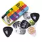 D'Addario Pick Tins mit verschiedenen Käfer-Picks, Streifen D'Addario Pick Tins mit verschiedenen Käfer-Picks, Streifen