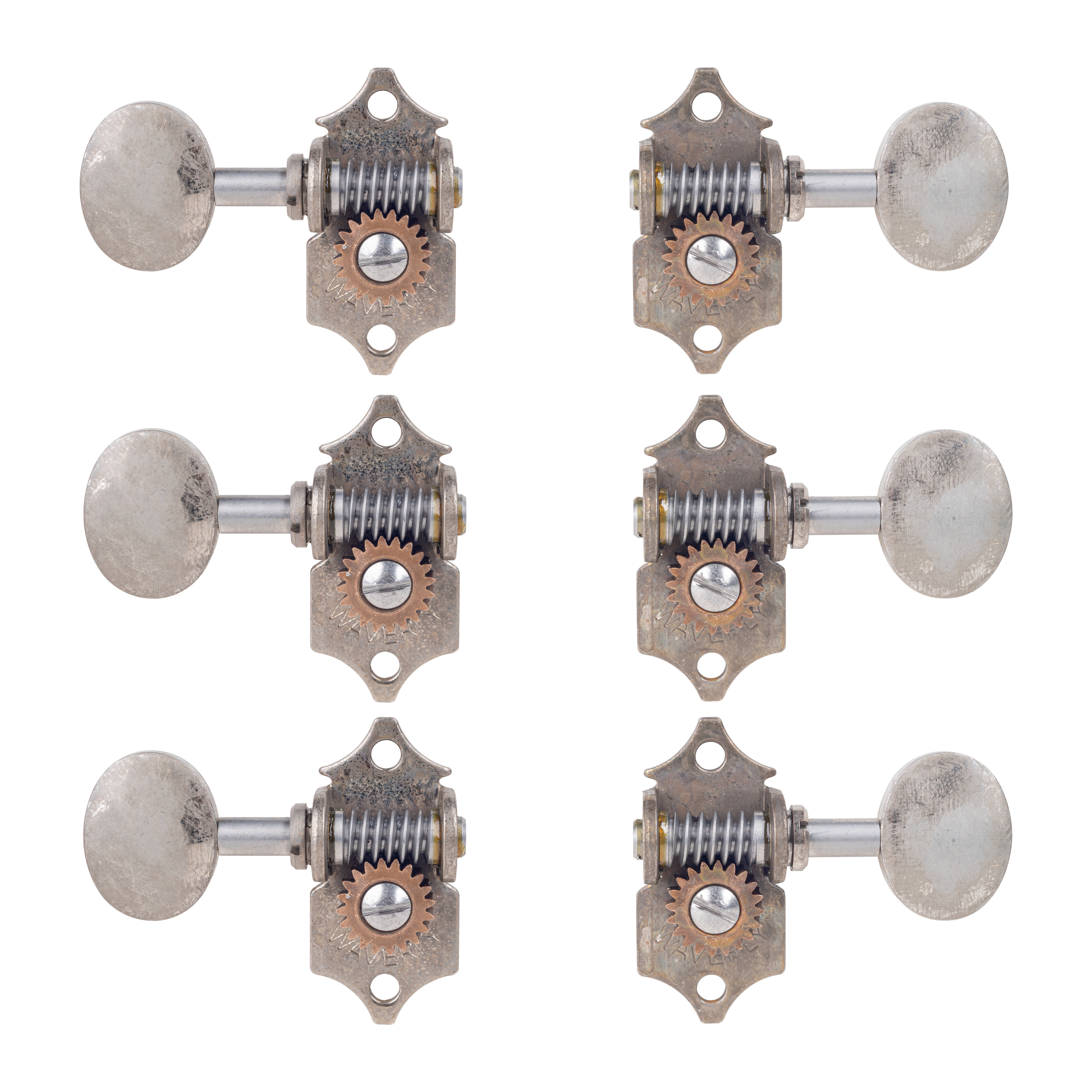 „Waverly High Ratio“-Stimmmechaniken für Gitarre mit ovalen Vintage-Flügeln für massive Kopfplatten
