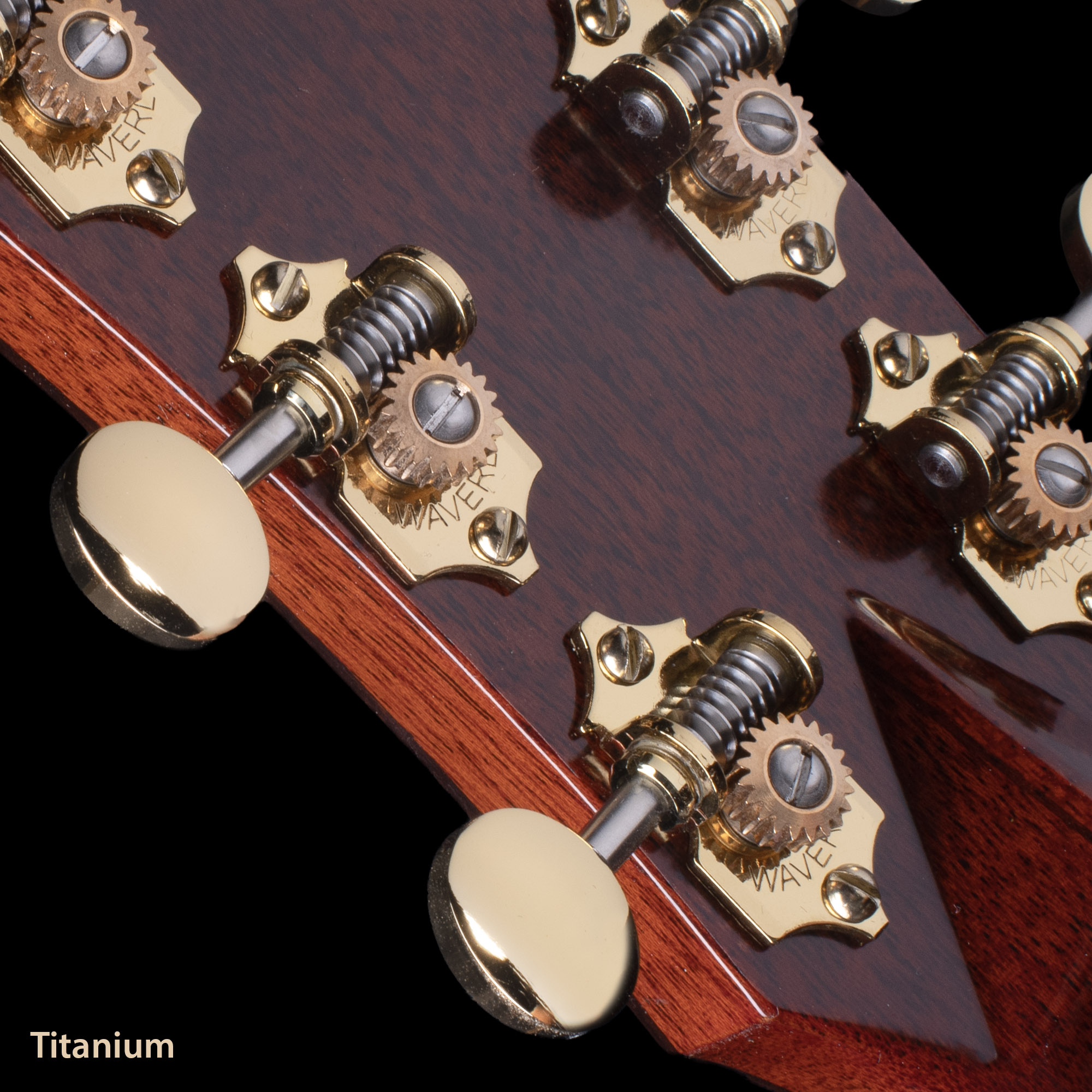 „Waverly High Ratio“-Stimmmechaniken für Gitarre mit ovalen Vintage-Flügeln für massive Kopfplatten