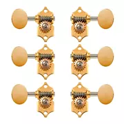 Waverly Guitar Tuner mit ovalen Vintage-Knöpfen für geschlitzt Zapfenköpfe, Gold, 3L/3R