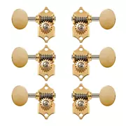 Waverly Gitarren-Tuner mit ovalen Vintage-Knöpfen für geschlitzt Zapfenköpfe, Titan, 3L/3R