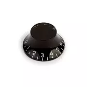 Top Hat-Glockenknopf, schwarz, für grobgerändelten PotifAchse (alpha)