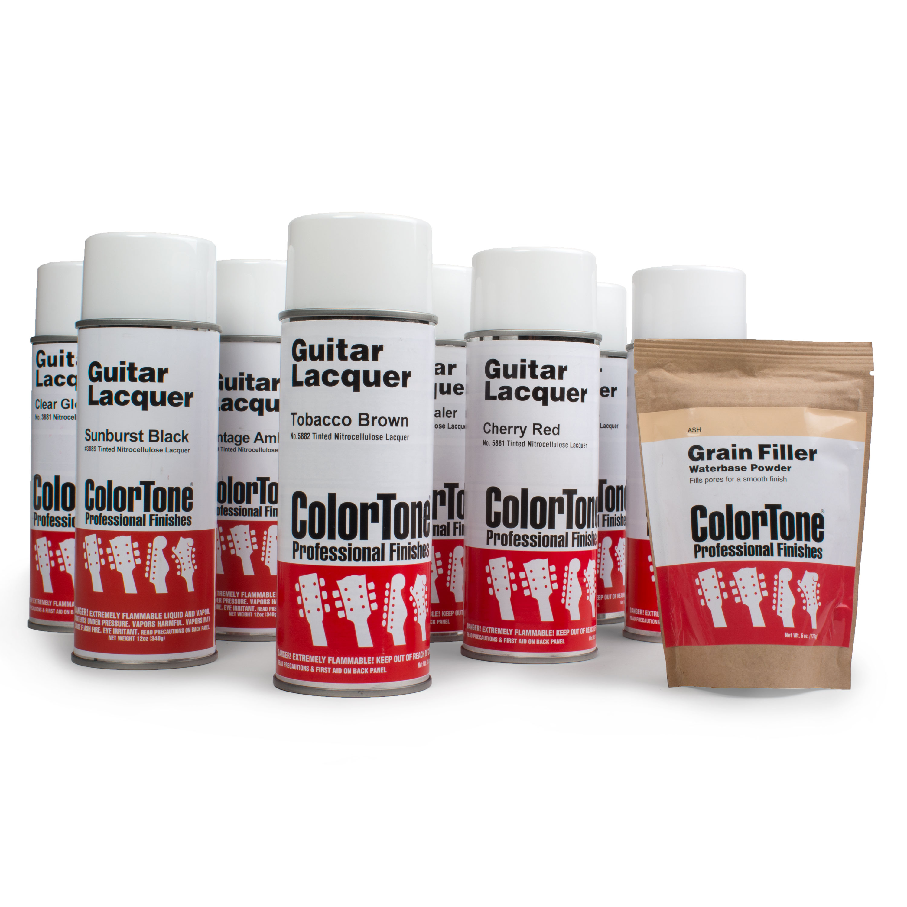 ColorTone Aerosol Finishing Set for 3-Tone Tobacco Sunburst, For Ash