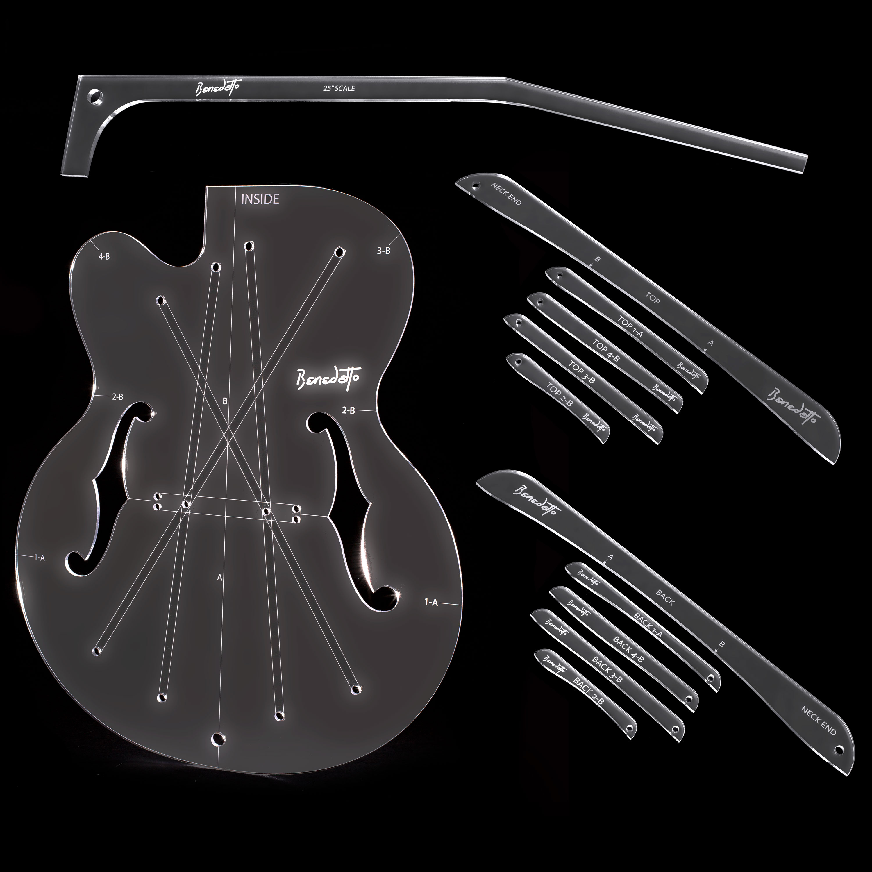 Benedetto Archtop Guitar Templates, vollständiges Vorlagenset