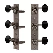 Golden Age Restauration Tuner für geschlitzte Kopfplatte Guitar – Quadratisches Ende, mit mattschwarzen Knöpfen