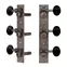 Golden Age Restaurations-Tuner für Slotted Peghead Guitar – Quadratisches Ende, mit mattschwarzen Knöpfen Golden Age Restaurations-Tuner für Slotted Peghead Guitar – Quadratisches Ende, mit mattschwarzen Knöpfen