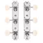 Golden Age Restauration Tuner für Slotted Peghead Guitar – Scallop-end, helles Nickel, cremefarbene Knöpfe Golden Age Restauration Tuner für Slotted Peghead Guitar – Scallop-end, helles Nickel, cremefarbene Knöpfe