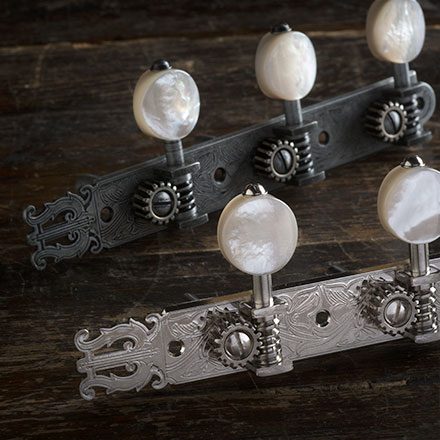 Restaurationsgitarren-Tuner für Golden Age 1919 mit Perlmuttknöpfen für geschlitzte Zapfenköpfe