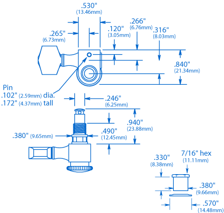 Sperzel Trim-Lok 3+3 Gitarrenmaschinen mit Vintage-Knöpfen