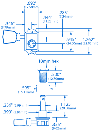 „Grover Vintage (135 Series) 3+3“-Stimmmechaniken