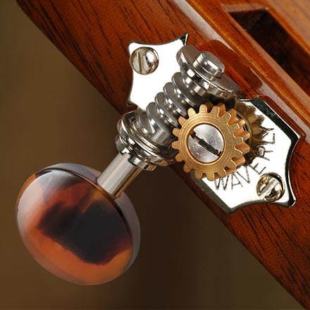 Waverly Guitar Tuner mit dunklen Tortoise für geschlitzte Zapfenköpfe