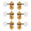 Waverly Gitarren-Tuner mit weißen Drehknöpfen für massive Steckköpfe, Gold, 3L/3R Waverly Gitarren-Tuner mit weißen Drehknöpfen für massive Steckköpfe, Gold, 3L/3R