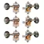 Waverly Gitarren-Tuner mit schwarzen Perlenknöpfen für geschlitzte Zapfenköpfe, Nickel, 3L/3R Waverly Gitarren-Tuner mit schwarzen Perlenknöpfen für geschlitzte Zapfenköpfe, Nickel, 3L/3R