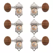 Waverly Gitarren-Tuner mit Koa-Knöpfen für massive Zapfen, Nickel, 3L/3R