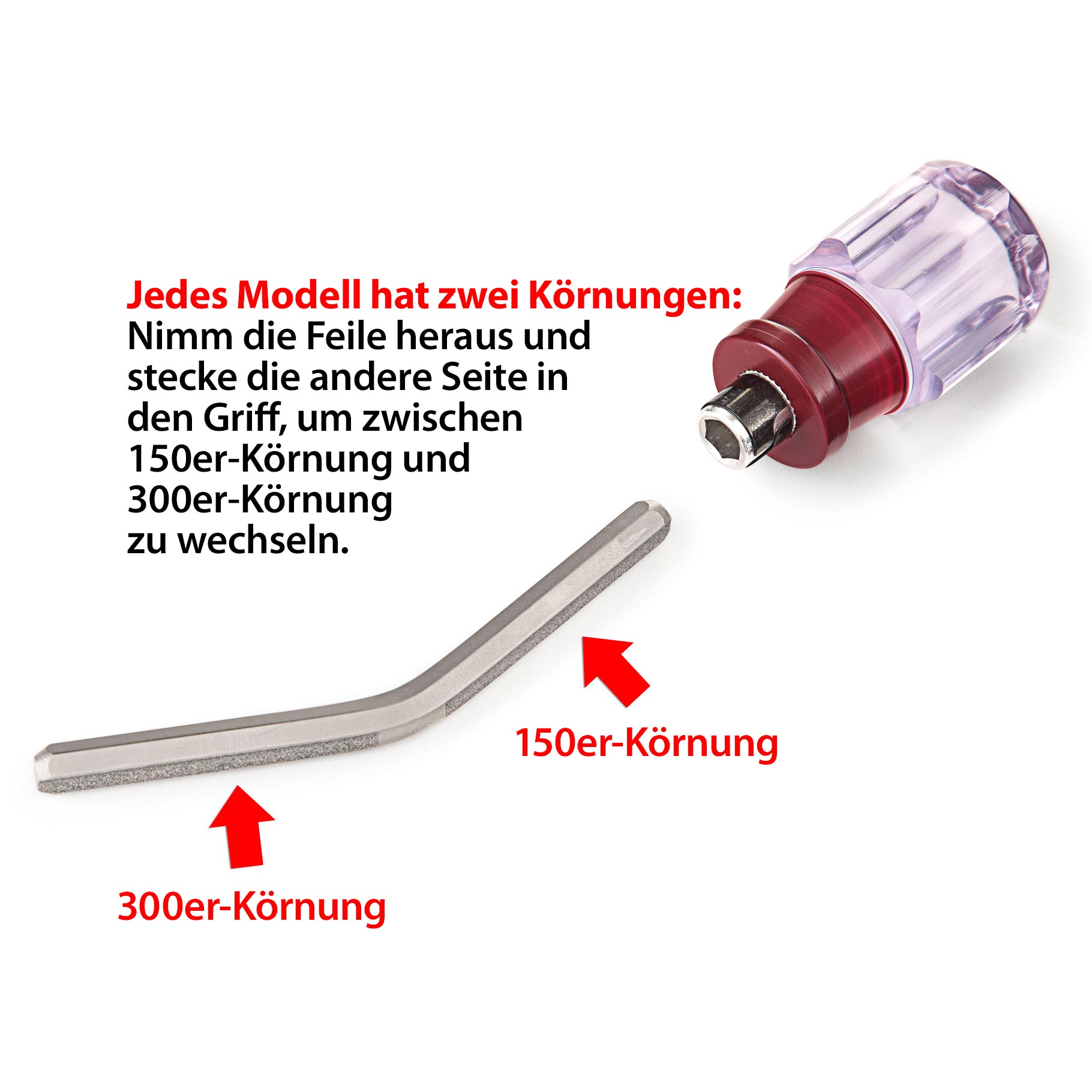 Diamant-Bundfeile mit zwei Körnungen