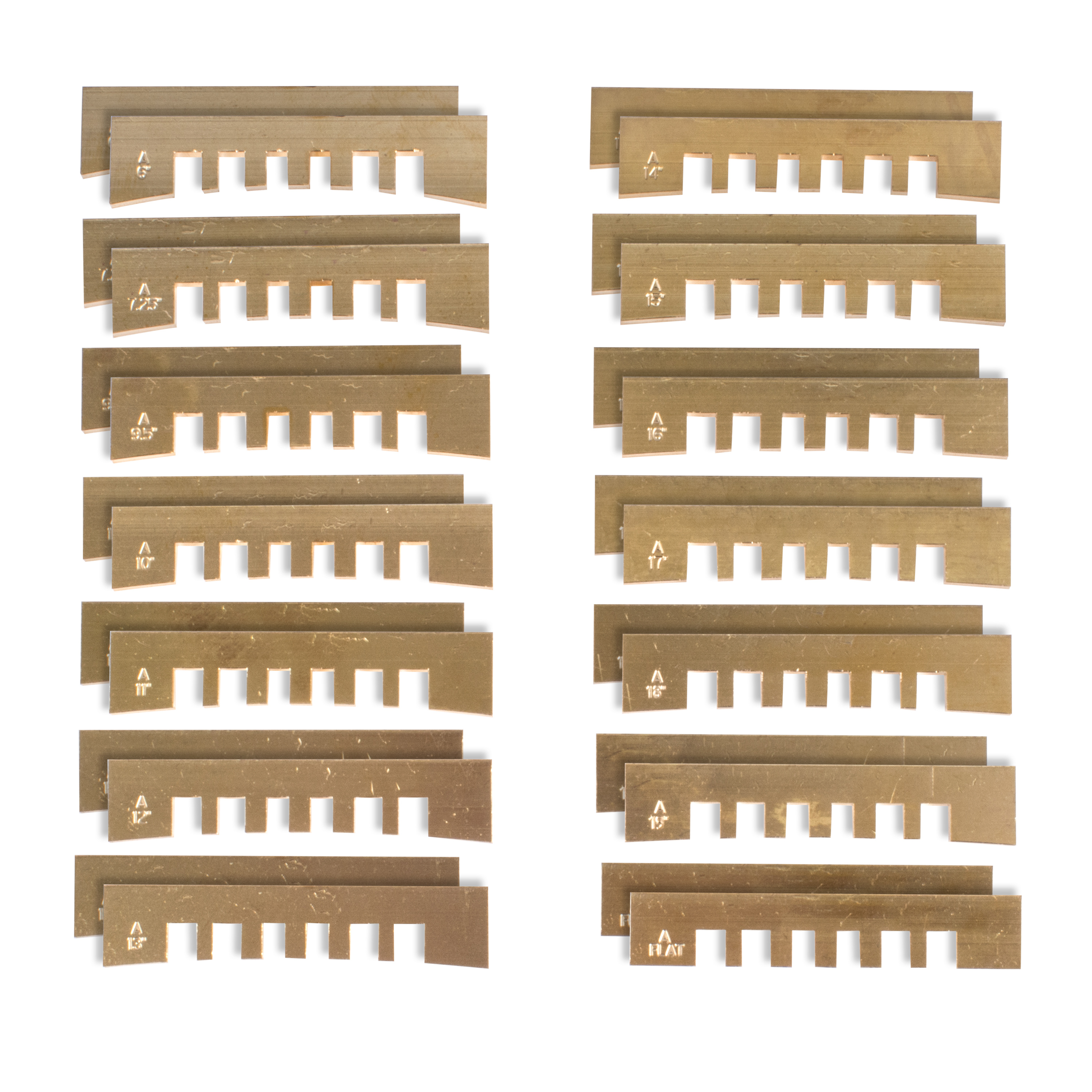 Notched Fret Press Inserts, Complete Set of 14