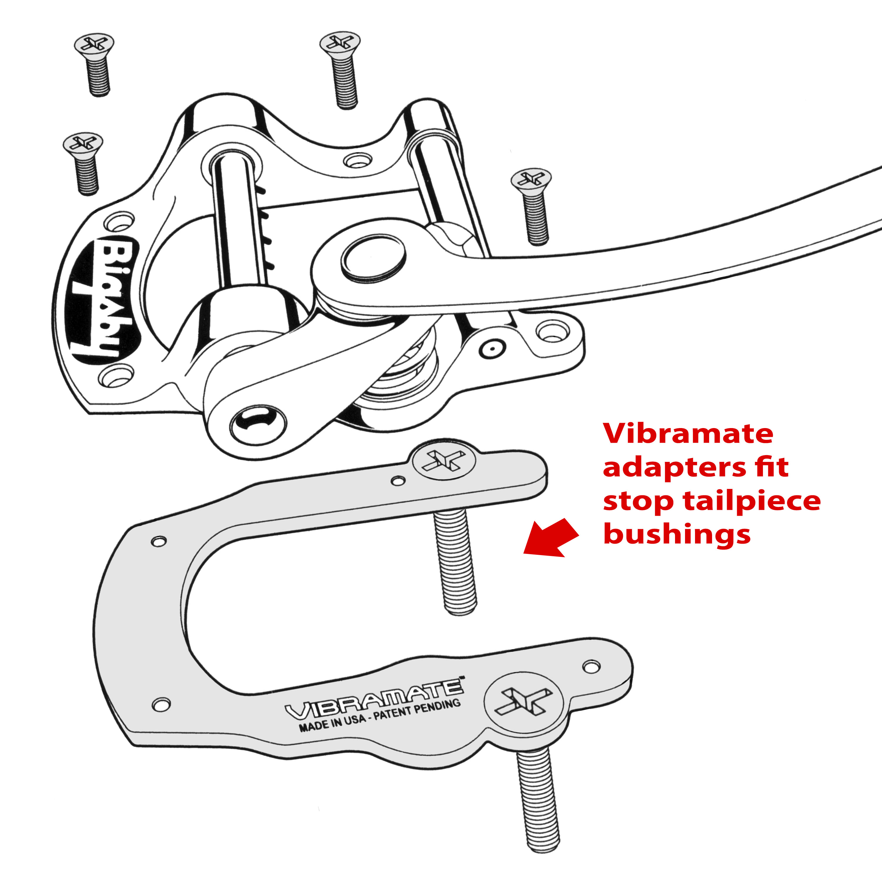 Vibramate V5 Adapter für Bigsby B5 Vibramate V5 Adapter für Bigsby B5
