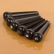 Waverly Ebony Steg Pins mit Shell-Griffbretteinlage, geschlitzt mit Abalone-Punkt, 6er-Set