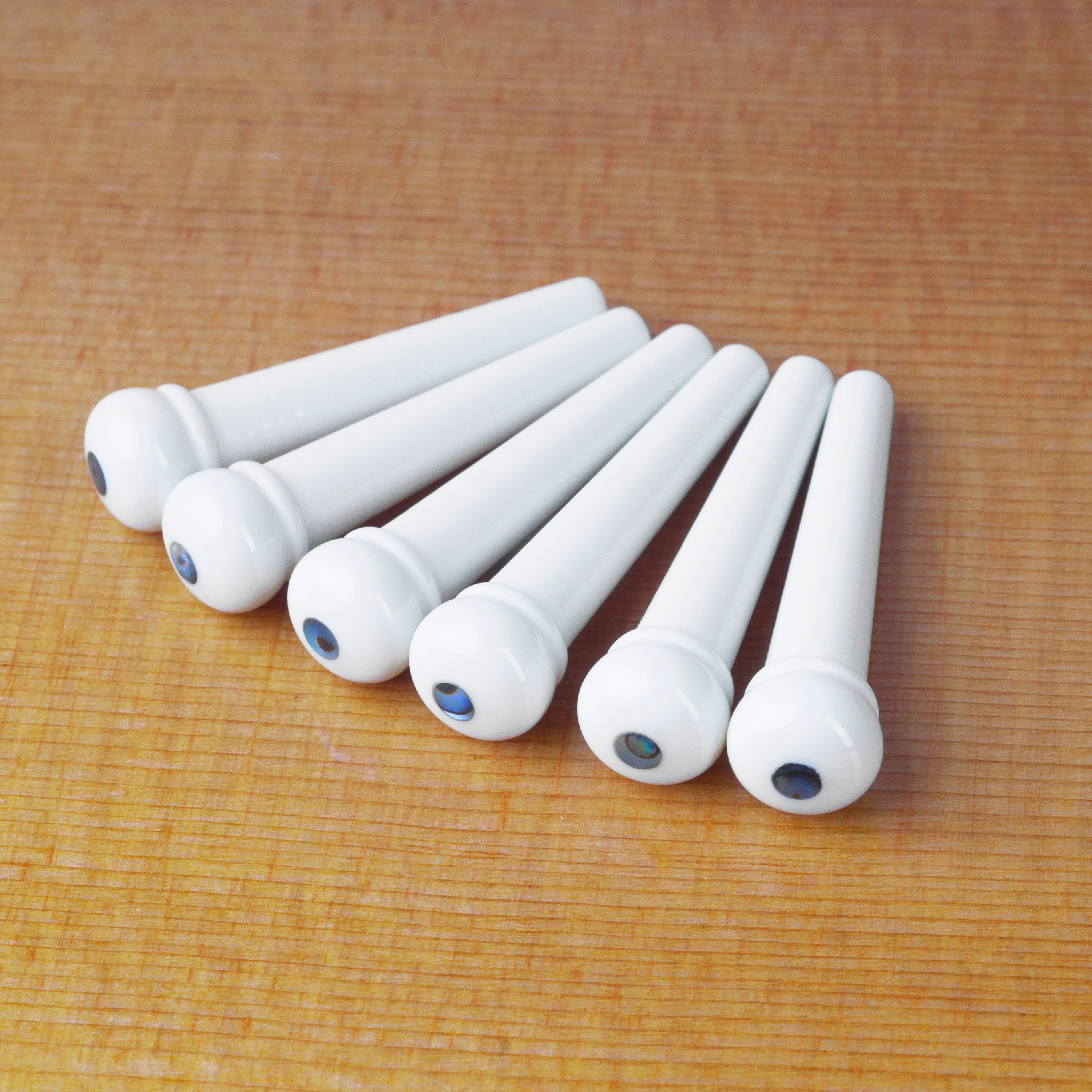 Waverly weiße Brückenstifte mit Abalone-Inlay