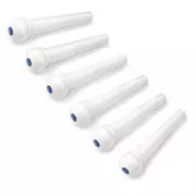 Waverly White Steg Pins mit Abalone-Griffbretteinlage, ungeschlitzt, übergroß, 6er-Set