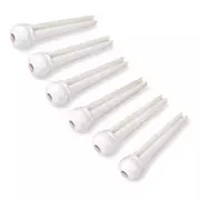 Waverly White Steg Pins mit Abalone-Griffbretteinlage, geschlitzt, übergroß, 6er-Set