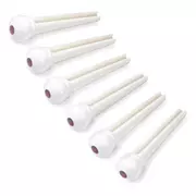 Waverly weiße Steg mit Red Tortoise-Griffbretteinlage, geschlitzt, 6er-Satz