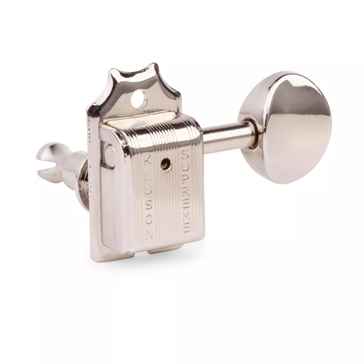 „Kluson 6-In-Line Supreme Series Tuners“-Stimmmechaniken mit gestaffelten Safeti Posts „Kluson 6-In-Line Supreme Series Tuners“-Stimmmechaniken mit gestaffelten Safeti Posts