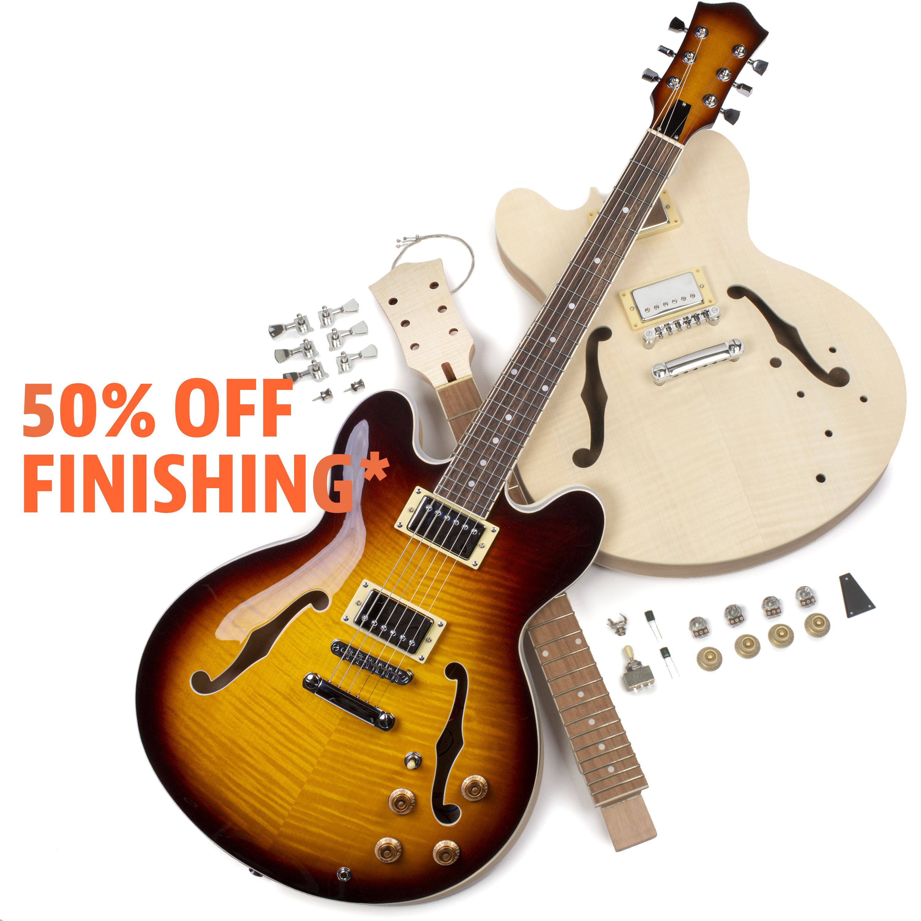 Elektrischer Halb-Hollowbody-Gitarrensatz